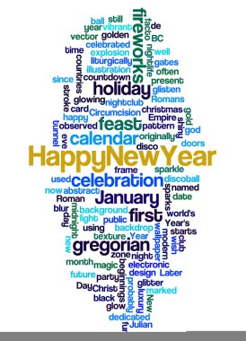 Mutlu yeni yıl ve onun ilgili kelime kelime bulutu