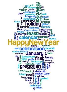 Mutlu yeni yıl ve onun ilgili kelime kelime bulutu