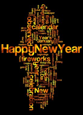Mutlu yeni yıl ve onun ilgili kelime kelime bulutu
