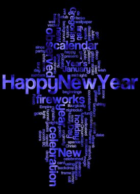 Mutlu yeni yıl ve onun ilgili kelime kelime bulutu