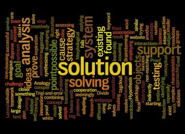 çözüm ve onun ilgili kelime kelime bulutu