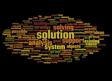 çözüm ve onun ilgili kelime kelime bulutu