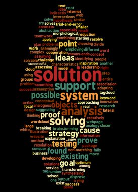 çözüm ve onun ilgili kelime kelime bulutu