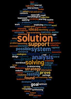 çözüm ve onun ilgili kelime kelime bulutu