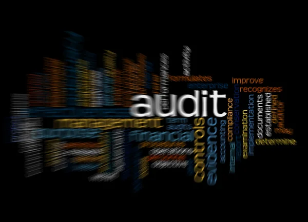 Word cloud of audit and its related words — Stock Photo, Image