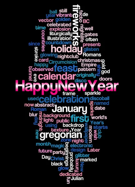 Ordet moln av gott nytt år och dess besläktade ord. — Stockfoto