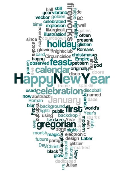 Mutlu yeni yıl ve onun ilgili kelime kelime bulutu