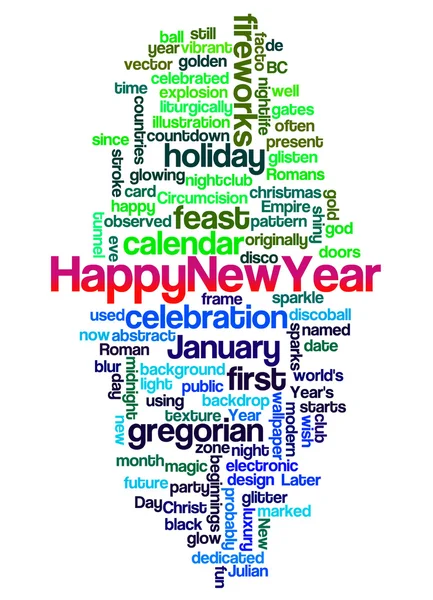 Mutlu yeni yıl ve onun ilgili kelime kelime bulutu