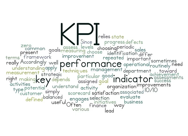 Ana performans göstergesi (KPI) ve onun ilgili wo kelime bulutu