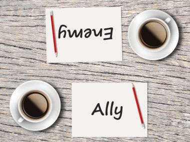 İş kavramı: Müttefik ve düşman karşılaştırma