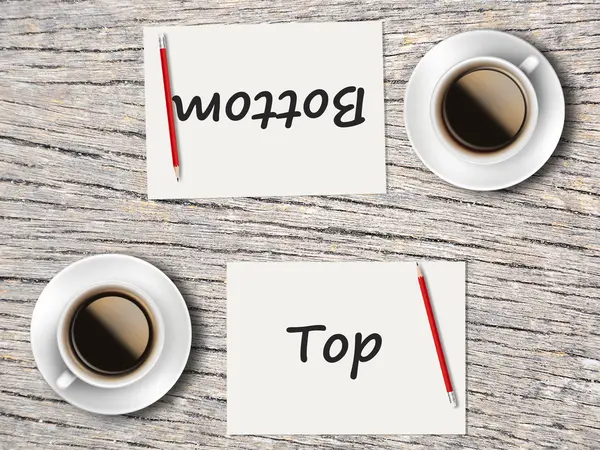 Business Concept : Comparison between bottom and top — Stock Photo, Image