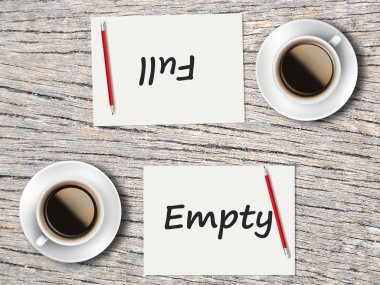 İş kavramı: Karşılaştırma arasında boş ve dolu