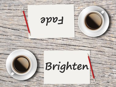 İş kavramı: Arasında karşılaştırma gözden kaybolmak ve aydınlatmak