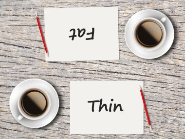 İş kavramı: Şişman ve zayıf karşılaştırma