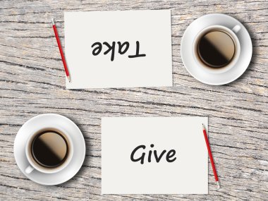 İş kavramı: Vermek ve almak karşılaştırma 