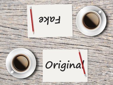 İş kavramı: Karşılaştırma arasında özgün ve sahte