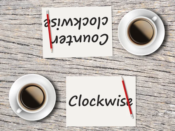 İş kavramı: Saat yönünde ve sayaç cloc karşılaştırma