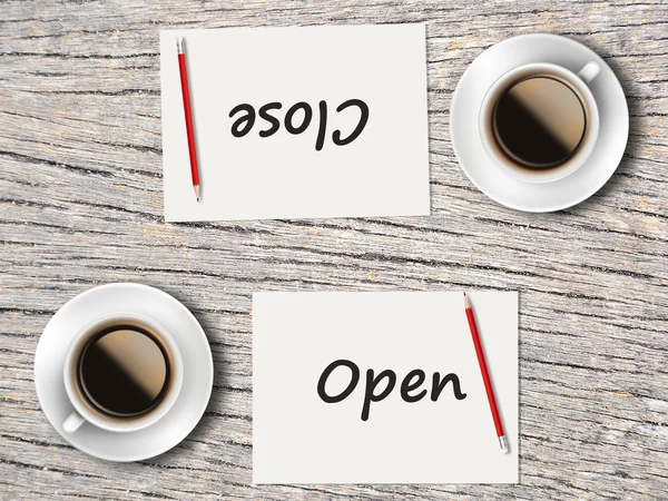 Business Concept : Comparison between close and open — Stock Photo, Image