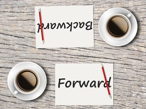 Business Concept : Comparison between forward and backward — Stock Photo, Image