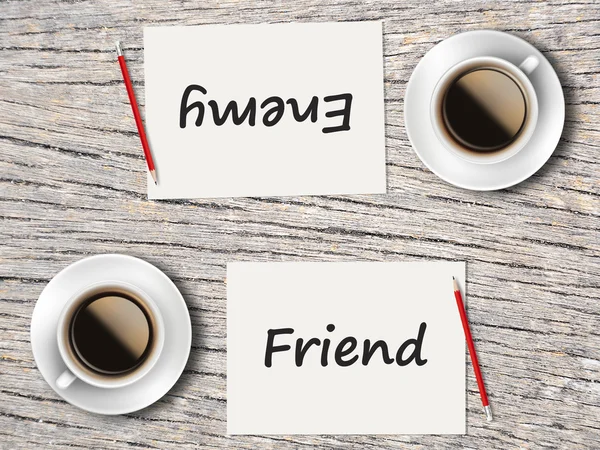 İş kavramı: Arkadaş ve düşman karşılaştırma