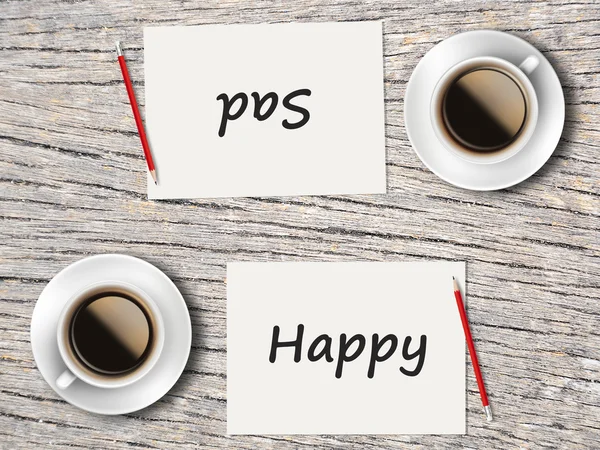 İş kavramı: Mutlu ve hüzünlü karşılaştırma