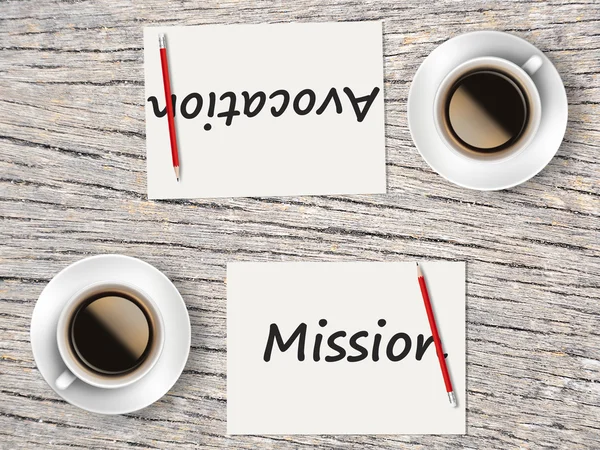 Business Concept : Comparison between mission and avocation — Stock Photo, Image