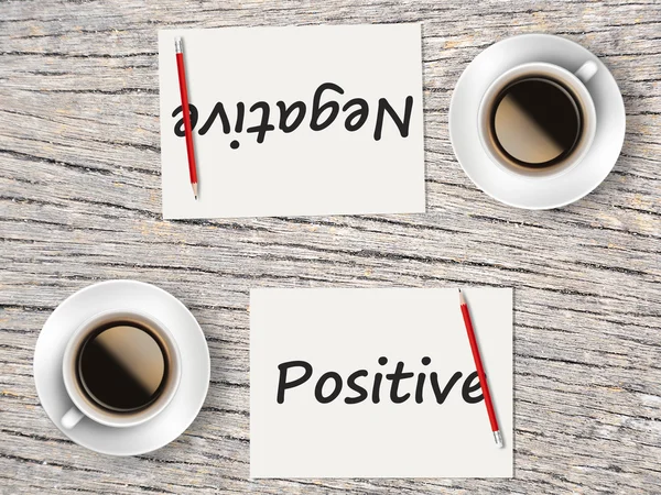 Conceito de Negócio: Comparação entre positivo e negativo — Fotografia de Stock