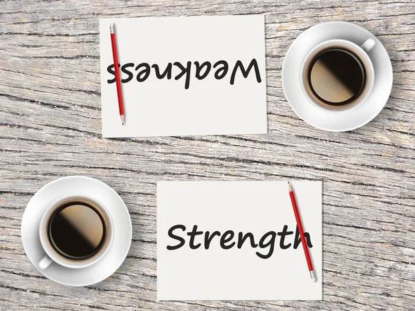 Business Concept : Comparison between strength and weakness — Stock Photo, Image