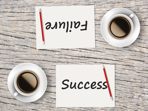 Επιχειρηματική ιδέα: Σύγκριση μεταξύ της επιτυχίας και της αποτυχίας — Φωτογραφία Αρχείου
