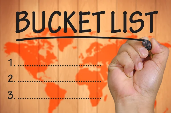 Hand writing bucket List — Stock Photo, Image