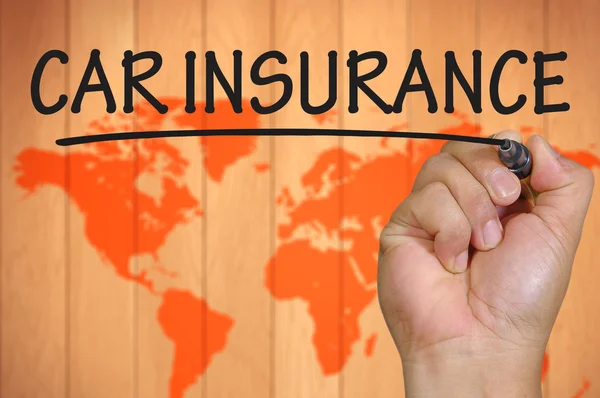 Hand writing car insurance — Stock Photo, Image