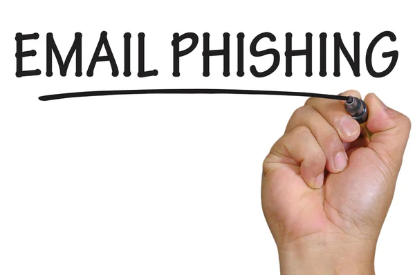 Escritura manual correo electrónico phishing — Foto de Stock