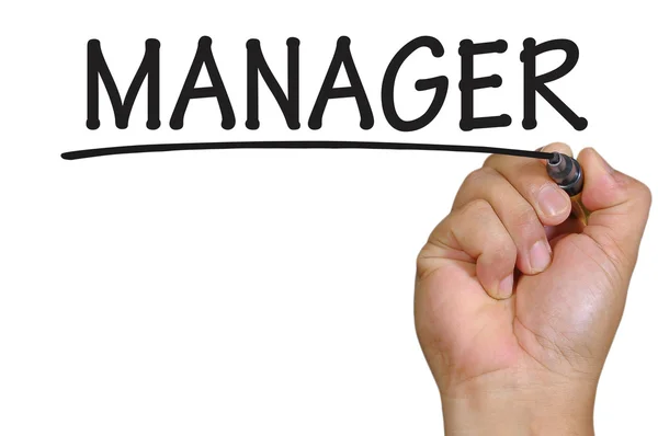 Hand writing manager — Stock Photo, Image