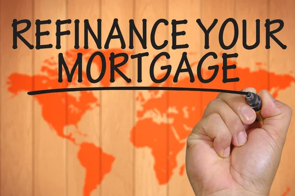 Handskrifts refinance din inteckning — Stockfoto