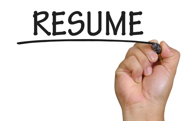 Hand writing resume — Stock Photo, Image