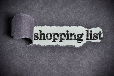alışveriş listesi word yırtık siyah şeker kağıt'ın altında 