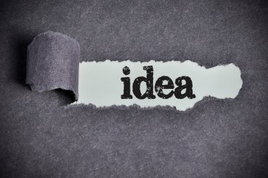 fikir kelime yırtık siyah şeker kağıt'ın altında 