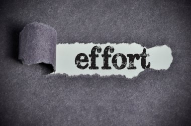 çaba kelime yırtık siyah şeker kağıt'ın altında 