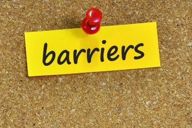 engelleri kelime ile mantar arka plan notları kağıt üzerinde