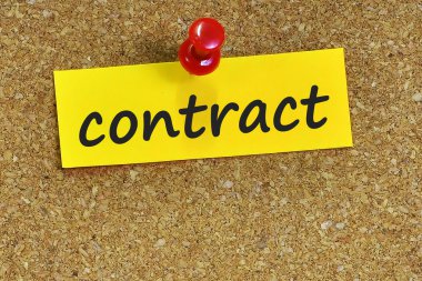 sözleşme word ile mantar arka plan notları kağıt üzerinde