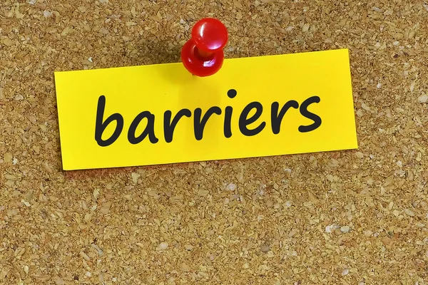 engelleri kelime ile mantar arka plan notları kağıt üzerinde