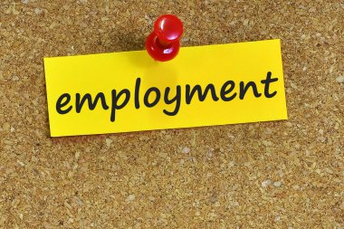 istihdam kelime ile mantar arka plan notları kağıt üzerinde