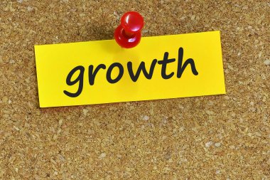 büyüme kelime ile mantar arka plan notları kağıt üzerinde