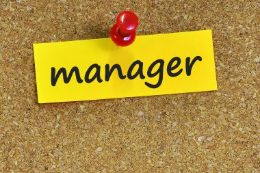 Yöneticisi kelime ile mantar arka plan notları kağıt üzerinde