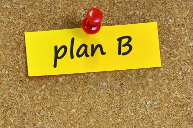 B planı kelime ile mantar arka plan notları kağıt üzerinde