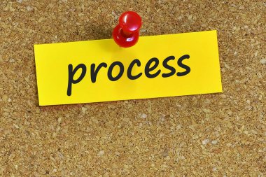 işlem kelime ile mantar arka plan notları kağıt üzerinde