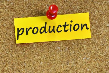 üretim kelime ile mantar arka plan notları kağıt üzerinde