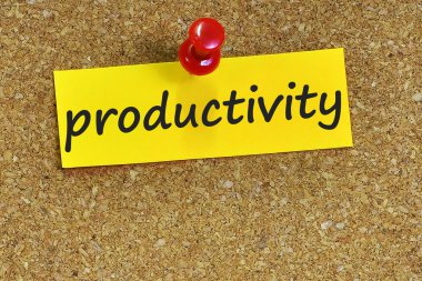 verimlilik kelime ile mantar arka plan notları kağıt üzerinde