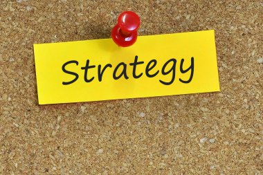 Strateji kelime ile mantar arka plan notları kağıt üzerinde
