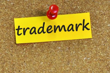 ticari marka kelime ile mantar arka plan notları kağıt üzerinde